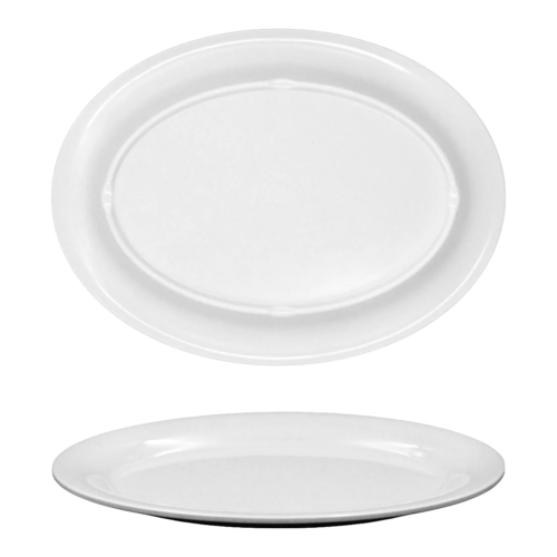 Plato Ovalado 12" Melamina Blanca