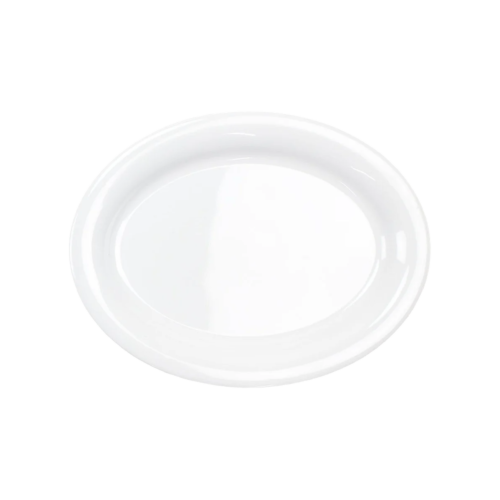 Plato Ovalado 14" Melamina Blanca